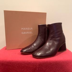 Mansur Gavriel Lambskin Soft Boots in Cabernet